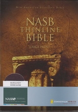 Thinline Bible - NAS (burgundy, bonded leather, large print)