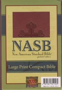 Large Print Compact Bible - NAS (burgundy, cross design)
