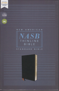 NASB Thinline Bible - Black bonded leather
