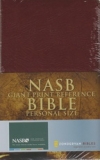 Giant Print Reference Personal Size Bible - NAS (burgundy, leather look)