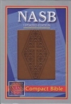 NASB - Compact Bible (diamond/cross stamp, Leathertex)